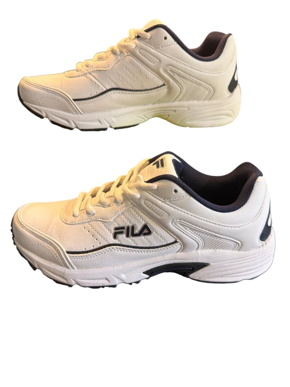 Fila Memory Foam Sportland Running Shoes White Navy Men’s Sneakers Sz 8.5 NIB